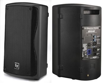 The band is now using powered ZXA1s as floor monitors and as house speakers in smaller venues. The ZXA1s are powered by 800 watt amplifier modules derived from EV’s Tour Grade series – amplifiers with audio quality and reliability appropriate for professional use. They have professional-grade 8” woofers and 1” titanium compression drivers and weigh less than 20 lbs. each.

