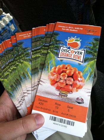 We had a few tickets to the Orange Bowl...
