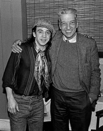 Stevie Ray Vaughan and John Hammond Sr. in 1982.
