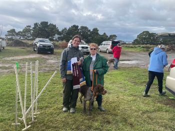Winner of the Novice Event Debbie Stennings with Judge Margret Hall

