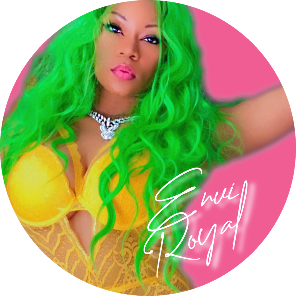Envi Royal rnb artist and model with green hair