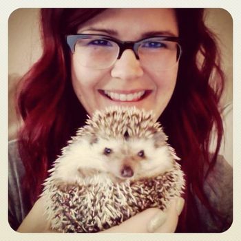 Me and my lil' man, Asterisk. Yes, I have a pet hedgehog and I post a lot of pics of him on my blog!
