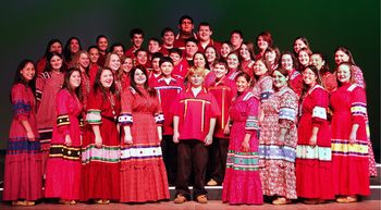 CHEROKEE NATIONAL YOUTH CHOIR - The Cherokee National Youth Choir is made up of 50 Cherokee young people from northeastern Oklahoma. The Choir members are middle and high school youth between 6th and 12th grades and perform traditional Cherokee songs in the Cherokee language. The Choir came into existence from the vision of Principal Chief Chad Smith, who saw it as a way to keep children involved in their language and culture. Founded in 2000, the group has recorded six CDs, including Voices of the Creator’s Children, featuring two-time Grammy® Award winner Rita Coolidge, which garnered two Native American Music Awards nominations and a win for “Best Gospel Christian Recording” in 2002. Their second CD, Building One Fire won the award again in 2003. Their fifth CD, Comfort and Joy won the award for “Best Gospel or Inspirational Recording” at the Native American Music Awards in 2007. Their current CD, Precious Memories, is their sixth full-length album. The choir has performed at many prestigious events and venues across the country including; the Macy’s Day Parade, in November 2007, and for President Bush at the White House.
