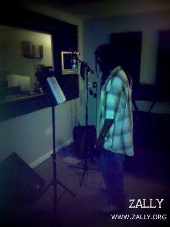 Zally in the studio, recording "Hard Work" and "Perilous Time" 2011
