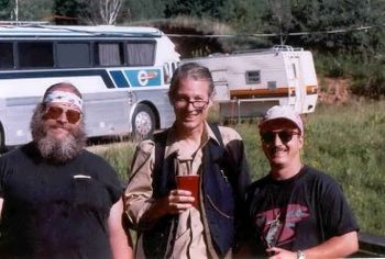 Mark with Dave Sky and John Hartford back stage at a music festival in Northern Wisconsin.

