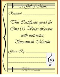 GIFT CERTIFICATE - (1) One Voice Lesson 