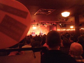 A view from the back of the room at Fitzgeralds during the gig.
