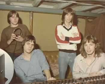 Skip, Gary, John and Jeff working on demos in 1980.

