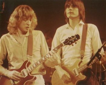Jeff and Gary both play their Hamer guitars during this gig in 1979.

