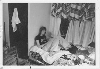 John writing lyrics for a song on One In Versailles, in his room at U of I Champaign, IL in November of 1975.
