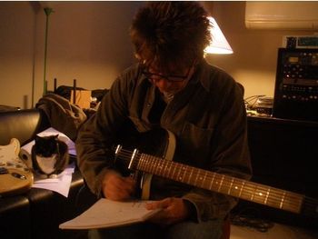John works on his new song, "Wrong Idea" on 10/16/2011.
