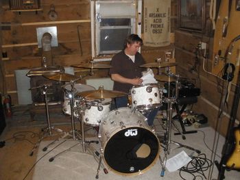 John Richardson prepares to rehearse at his Drum Farm Studio prior to the Japan tour.
