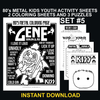 80's Metal Kids Activity Pages Set #5