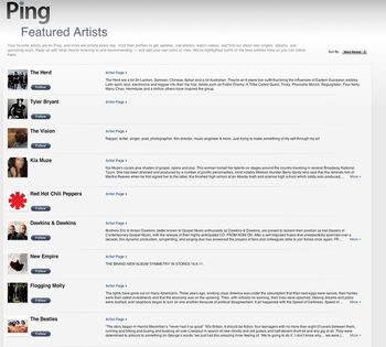 iTunes Ping Featured Artist!!
