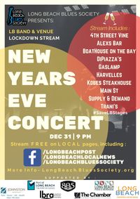 New Years Eve Streaming video hosted by the Long Beach Blues Society 