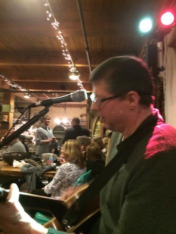 Indulging Downtown -- Playing the "Indulge" event to a large crowd at West End Architectural Salvage during their January, 2015 event.
