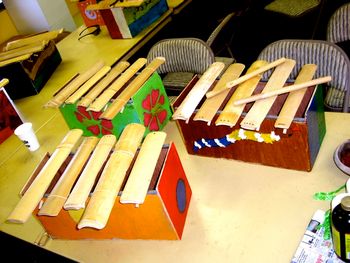 Marimbas - idea created by Martin Espino. 6 hour class. Made by Grades 6-8. 1987-2011 with Music Rhapsody.
