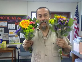Martin got flowers from teachers and students for his recent residency culmination 2012
