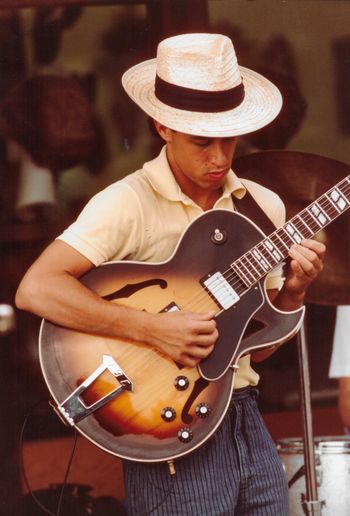 Playing at an outdoor jazz festival in the 1980s, Kansas City, Mo.
