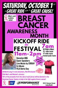 Breast Cancer Ride  & Festival @ Performance Bicycles