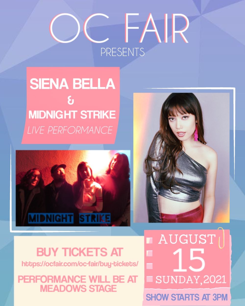 Come out to the OC Fair! Live Performance August 15, 2021 at 3:00pm at the Meadows Stage - Buy Tickets Online!