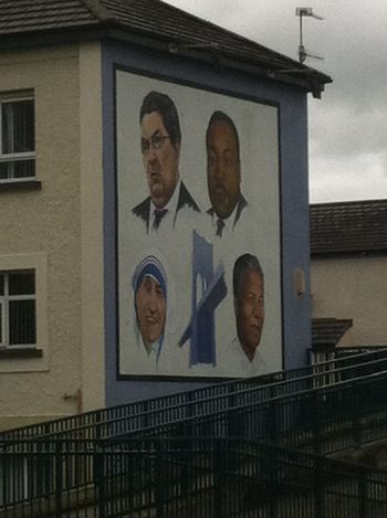 some murals in the town of Derry
