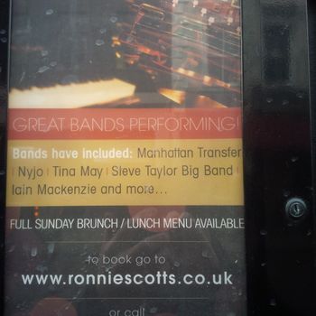Ronnie Scott's advertising featuring Steve & the band
