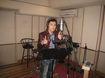 Zac in the Recording Studio booth
