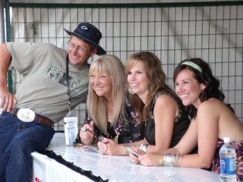 The Travelling Mabels at the autograph table at the Big Valley Jamboree, Camrose, AB
