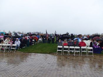 I was so moved by the attendance. The weather did not cooperate, with temperatures in the 30's, rain and wind!
