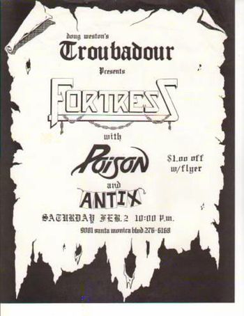 Playing with Poison at the Troubador in Hollywood
