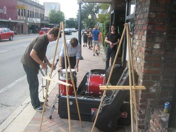 Setting up outside Nelly's
