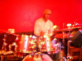 On stage neo soul drum gig

