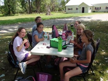 campers having lunch
