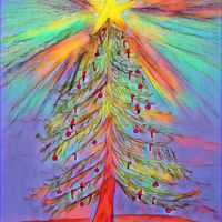 Christmas Tree - 8 x 10 Eco-Art Print by Paula Gilbert