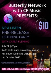 Butterfly Network with CF Music Presents:  Sip and Listen