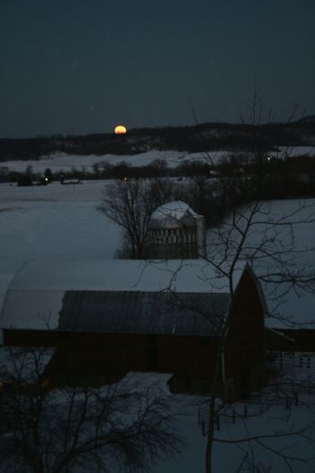 Moon over the barn
