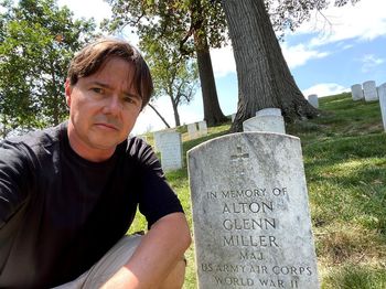 Glenn Miller's memorial grave marke, Arlington, 8/21
