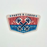 Parts & Labor 4" Sticker