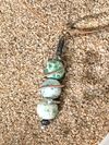Green and white crackled chech glass charm