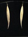 Top of the Trees Collection - Large Yellow Bronze Willow Leaf Earrings