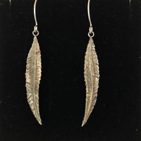 Top of the Trees Collection - Small Willow Leaf Earrings - White Bronze