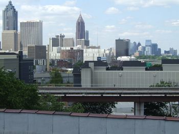 On top of the photography studio building. Partial view of Downtown and Midtown Atlanta.
