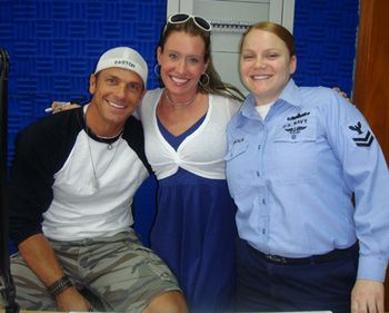 Derek Scholl and me with Tiffany from Eagle radio, Sigonella Base, Italy!
