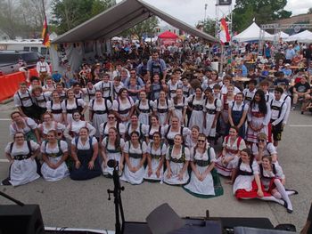 Some of my students,  former students, my former students' students make up this photo representing 7 Houston area high school German Club folk dance groups.
