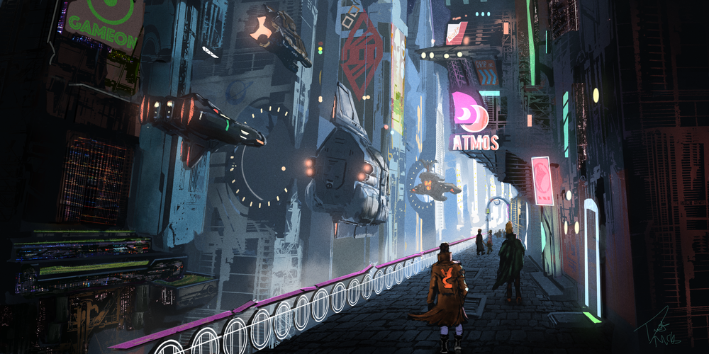 Moon City 2074 (sci-fi concept)