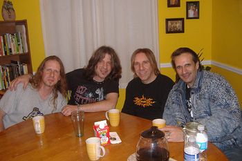 Post-Italian feast dinner at my place in November 2009. (L-R) Jack Campitelli, Vinnie, Troy Luccketta and Tony Luccketta.
