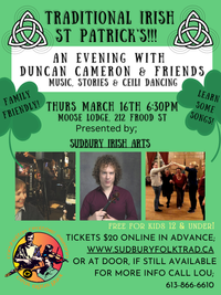 A Traditional Irish St. Patrick's! - An Evening with Duncan Cameron & Friends.