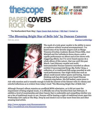 Review of Unaccompanied Songs My Father Sangin The ScopeOct 22, 2012
