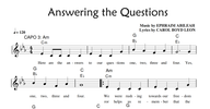 Answering the Questions Sheet Music